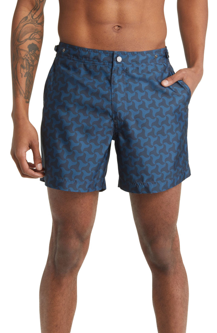 Elvio Shark Tooth Print Swim Shorts